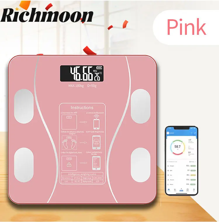 Okok App Weight Scale with Backlight Function 180kg Body Fat Scale Weighing Bluetooth USB Electronic Physician Health Diet Scale