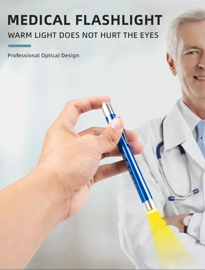 Led Medical Pocket First Aid Penlight Torch Eye Nose Dental