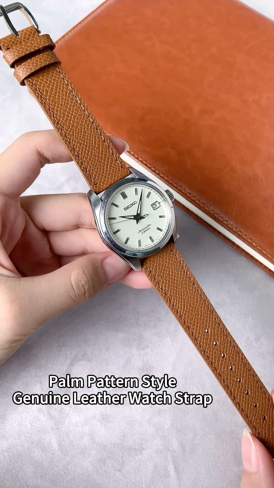 Trendy Elegance Full Grain Leather Watches Band A167-641_K0025880