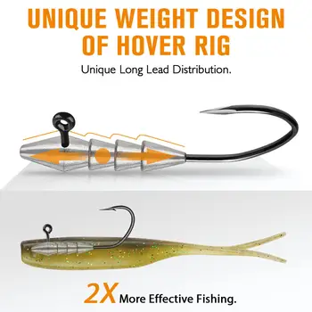 CHEERY 15pcs/bag Lead Jig Heads 1/0 Size Barbed Hooks for Catfish Bass Trout Saltwater & Freshwater Lure Fishing – Metal Jig – view 5