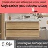 Mueble de baño independiente - 90 cm - Lavabo cerámico integrado
