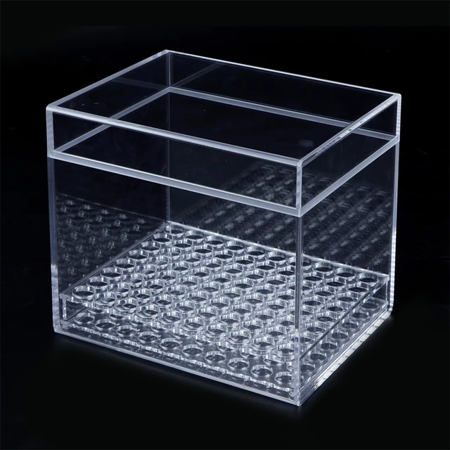 Acrylic Pen Holder Makeup Brush Rack Organizer Transparent Clear Pencil Display Stand Storage Box With Lid