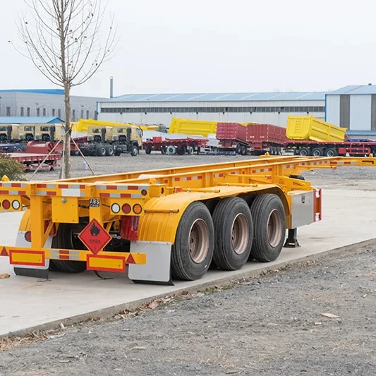 Vehicle Master 40 Ft Steel Container Chassis Skeleton Semi-Trailer 40T Bulk Cargo Transport