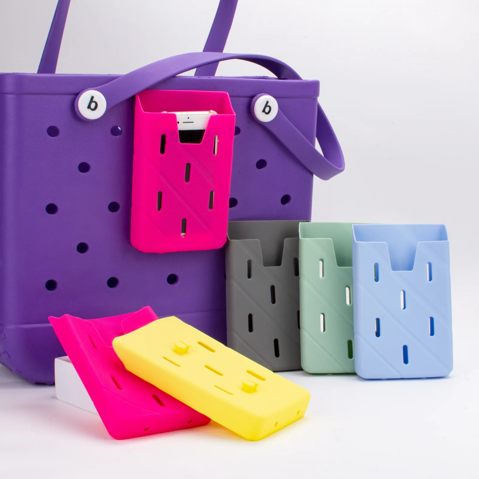 2024 New Beach Bag Women Charms Tote Bag Accessories Phone Holder For