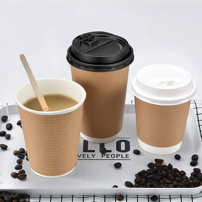 Custom Eco Friendly Paper Cups 8oz Double Wall Hot Coffee Paper Cups