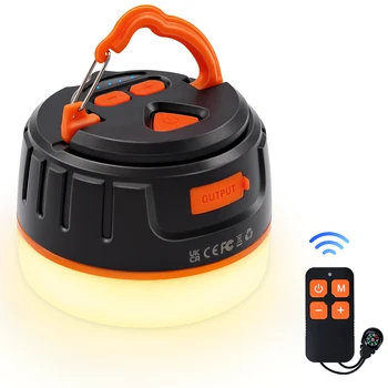 Rechargeable LED Camping Lantern 5200mAh Remote Control Portable Waterproof Camping light For BBQ Hiking&Power Outage hurricane