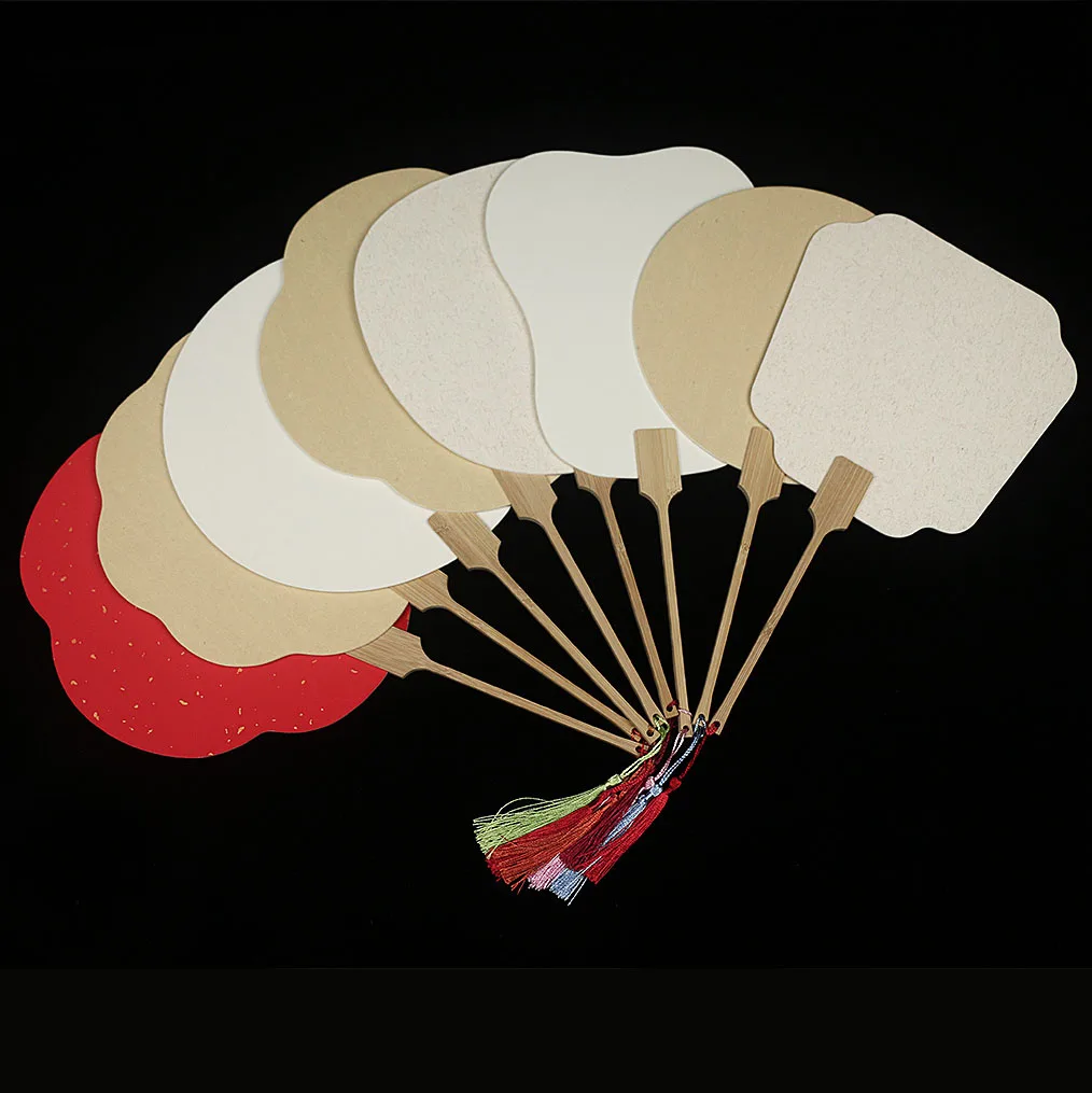 Printing Custom Logo Round Craft Fan Wedding Creative Supplies Calligraphy Painting Paper Fan