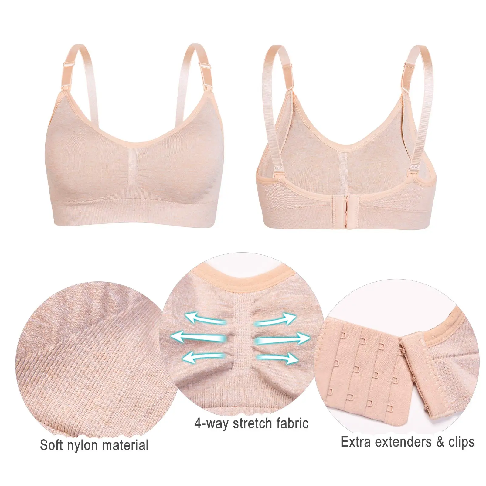 Sshaper Women Plus Size Nursing Bra Breathable Underwear Push Up