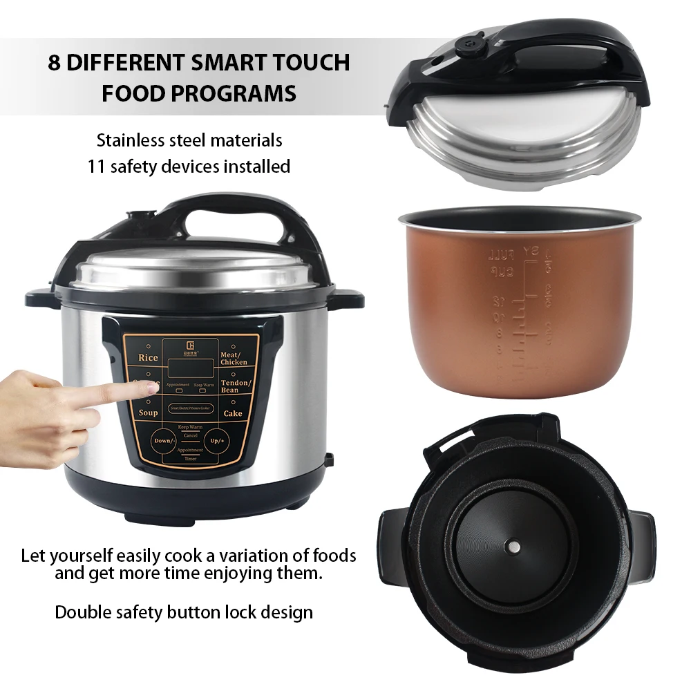 Commercial Pressure Cooker Multifunction Rice Cooker CE CB 6L~12L Stainless Steel 304 Electric Pressure Cooker