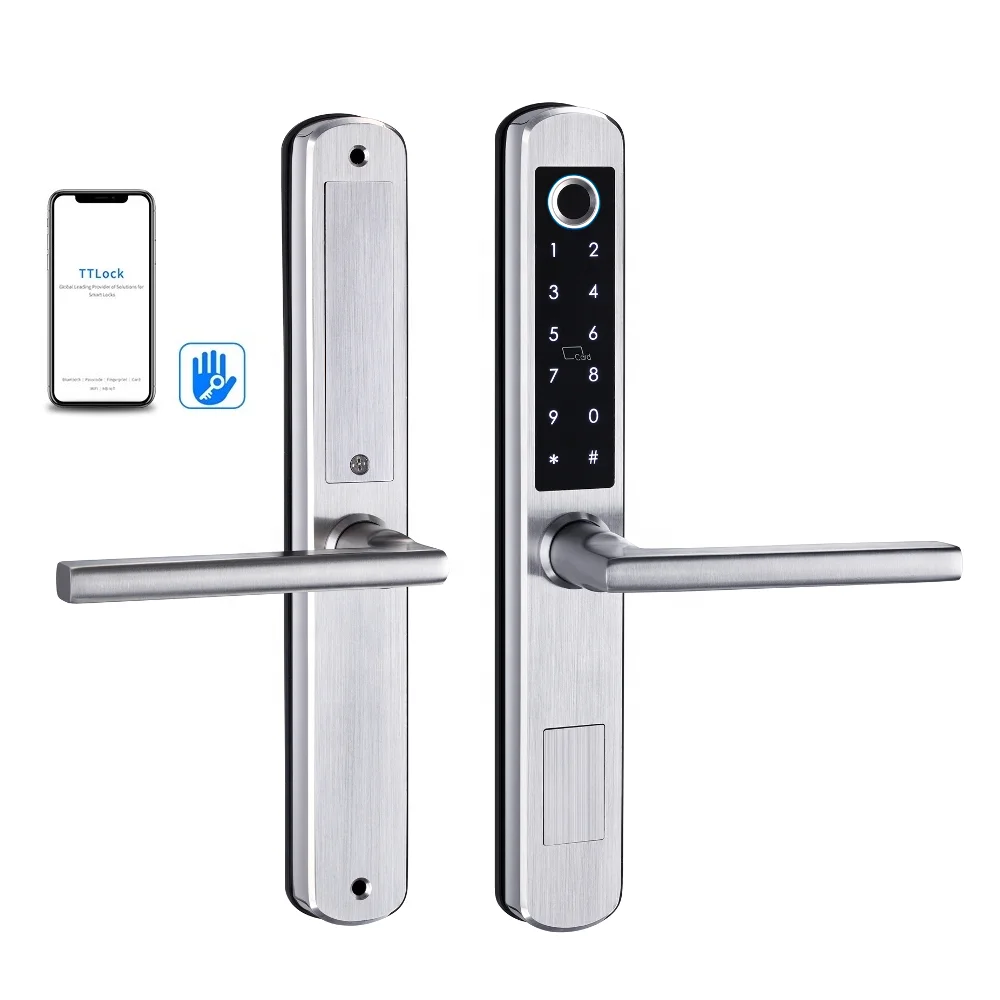 Udohow Narrow Types Sliding Safety App Control Smart Fingerprint Aluminum Door Lock
