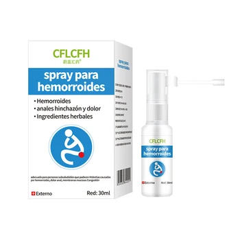 Spanish Packaging Herbal Hemorrhoid Spray Relieve Anal Pain Bleeding Swelling Internal External Piles Hemorrhoids Spray 30ml