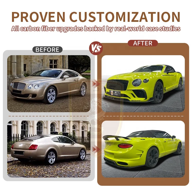 Upgrade 2022 MSY Style Body Kit for Bentley Continental GT 2006-18 Model Car Front Bumper Rear Diffuse Assembly Headlamp Bodykit