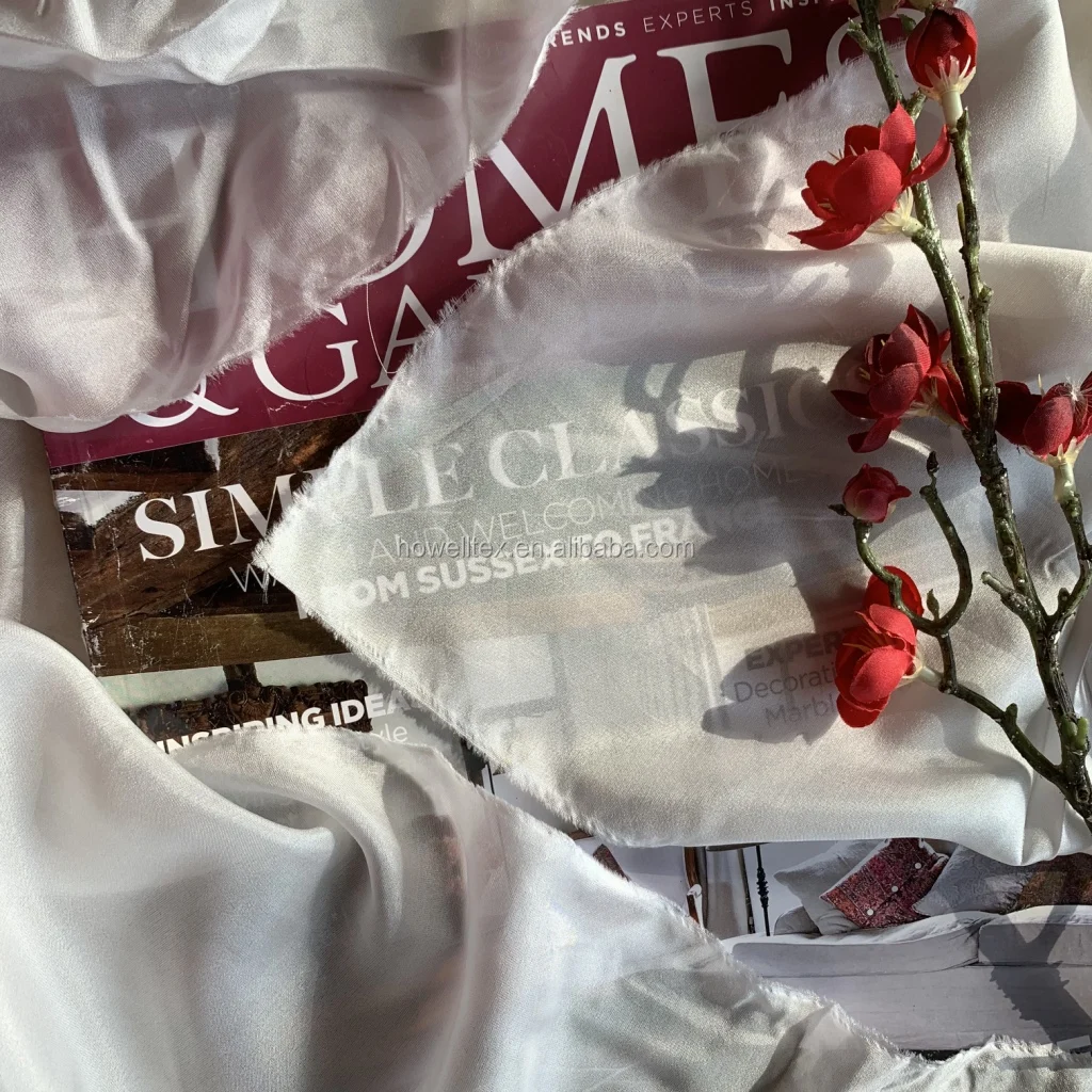 
100% Шелковая белая ткань habotai 8 мм 36 дюймов для шарфов и одежды 