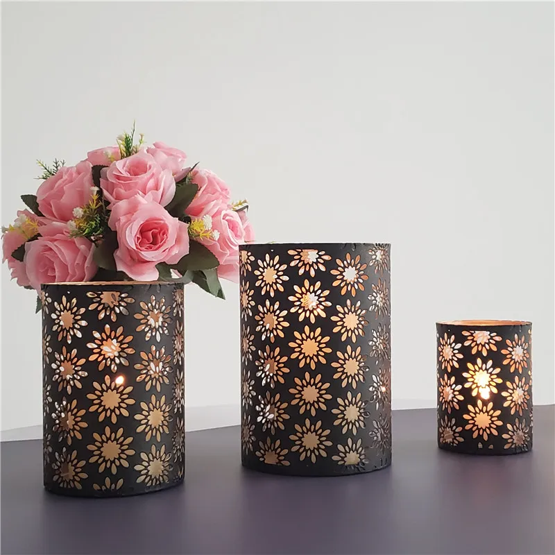 Candle Holder Decor Wholesale Double Color Metal Candle Holder Jars Candle Lamp Shades For Home Garden Decorative
