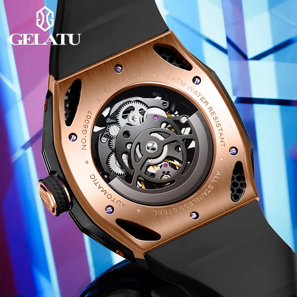 Gelatu 6007 Luxury Skeleton Sport Watch