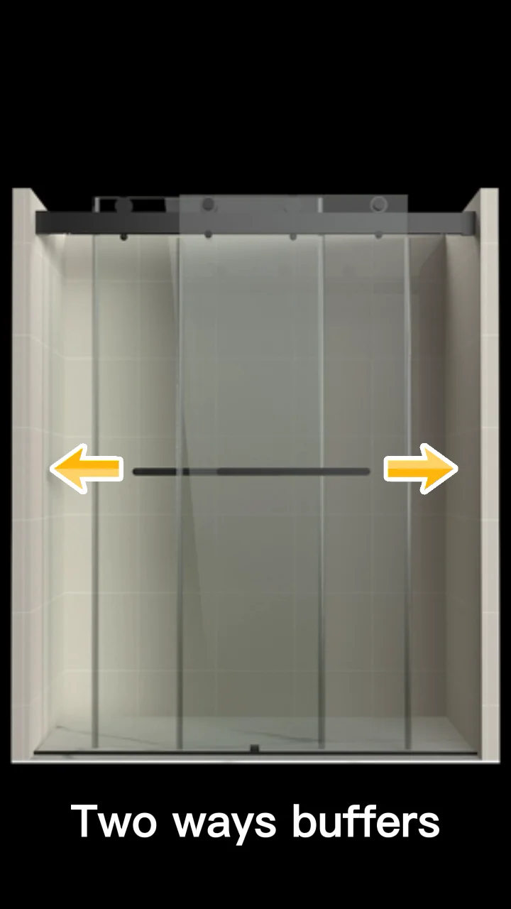Sliding Soft Close Frameless Door System For Shower Enclosure Glass
