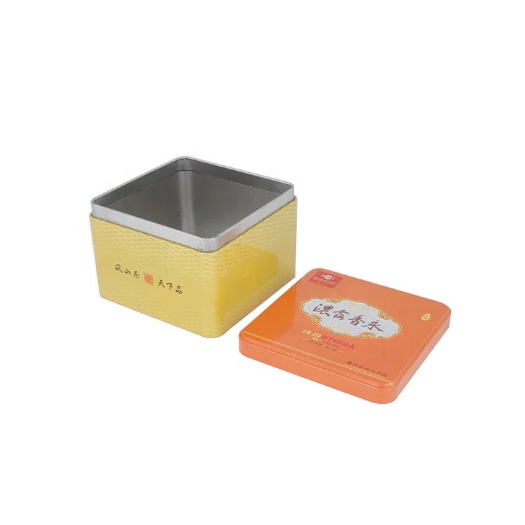 Square Custom Printed Tin Box Packaging Tea Metal Boxes