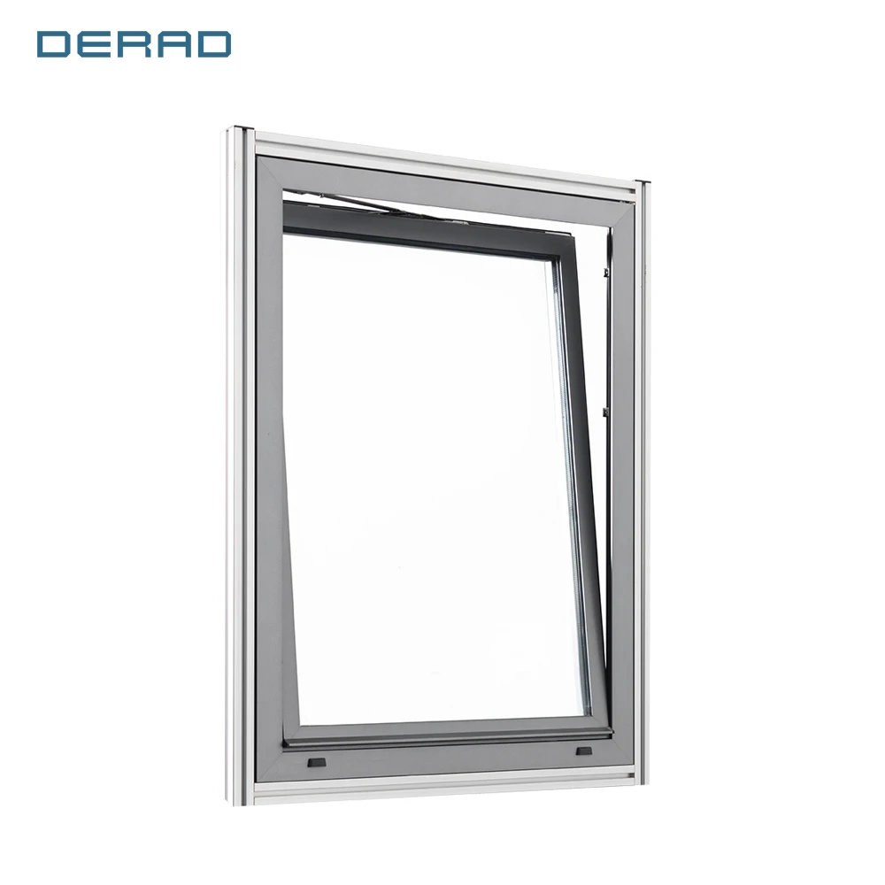 Concealed hinges double tempered frosted Low-E glass high quality aluminum tilt and turn window