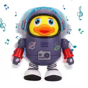ITTL Electric Robot Dancing Space Duck Yellow Duck with Light Music Concert Singing Swinging Eyes Children Gift Toys for Kids