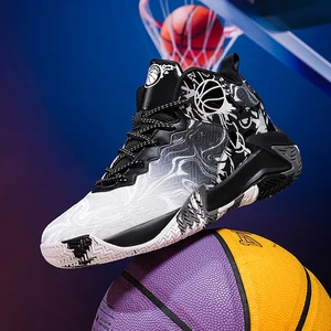 Fashion Men's Basketball Shoes Big Size Breathable Non-Slip Air Cushioning Shock Absorption Sports Shoes Trendy Running Shoes