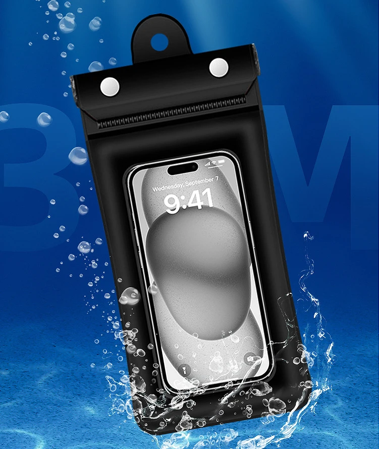 Universal Floating Transparent Waterproof Touchscreen Case With Lanyard Phone Sealing Bag_voghion.com