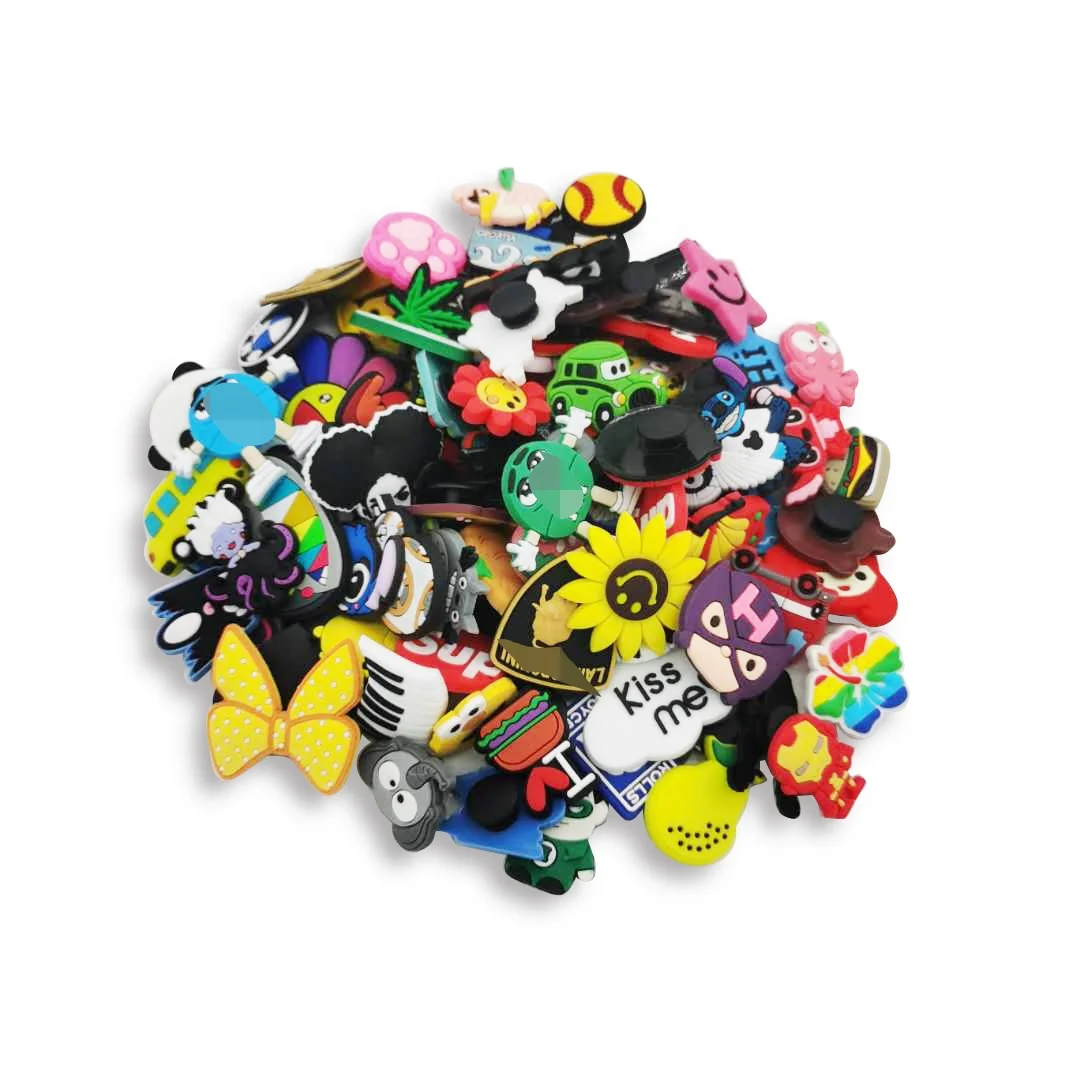30,50,100 Pieces Random PVC Shoe Charms for Shoe Bracelet