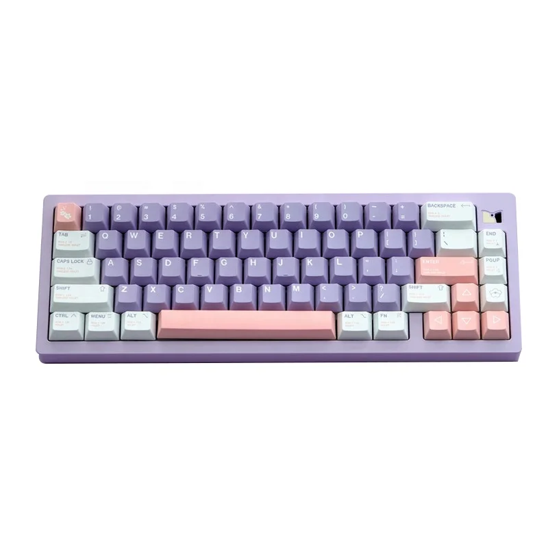 Cherry Profile Lilac Theme Keycap Sublimation PBT Keycaps 129 Keys for MX Switch Mechanical Keyboard 104/68/87/98