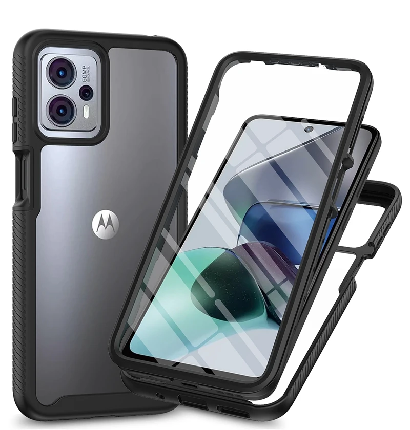 Honatop Screen Protector 360 Full Heavy Duty Protection Shockproof Anti-Scratched Rugged Case for Motorola G14 G54 G84 G13 Cover