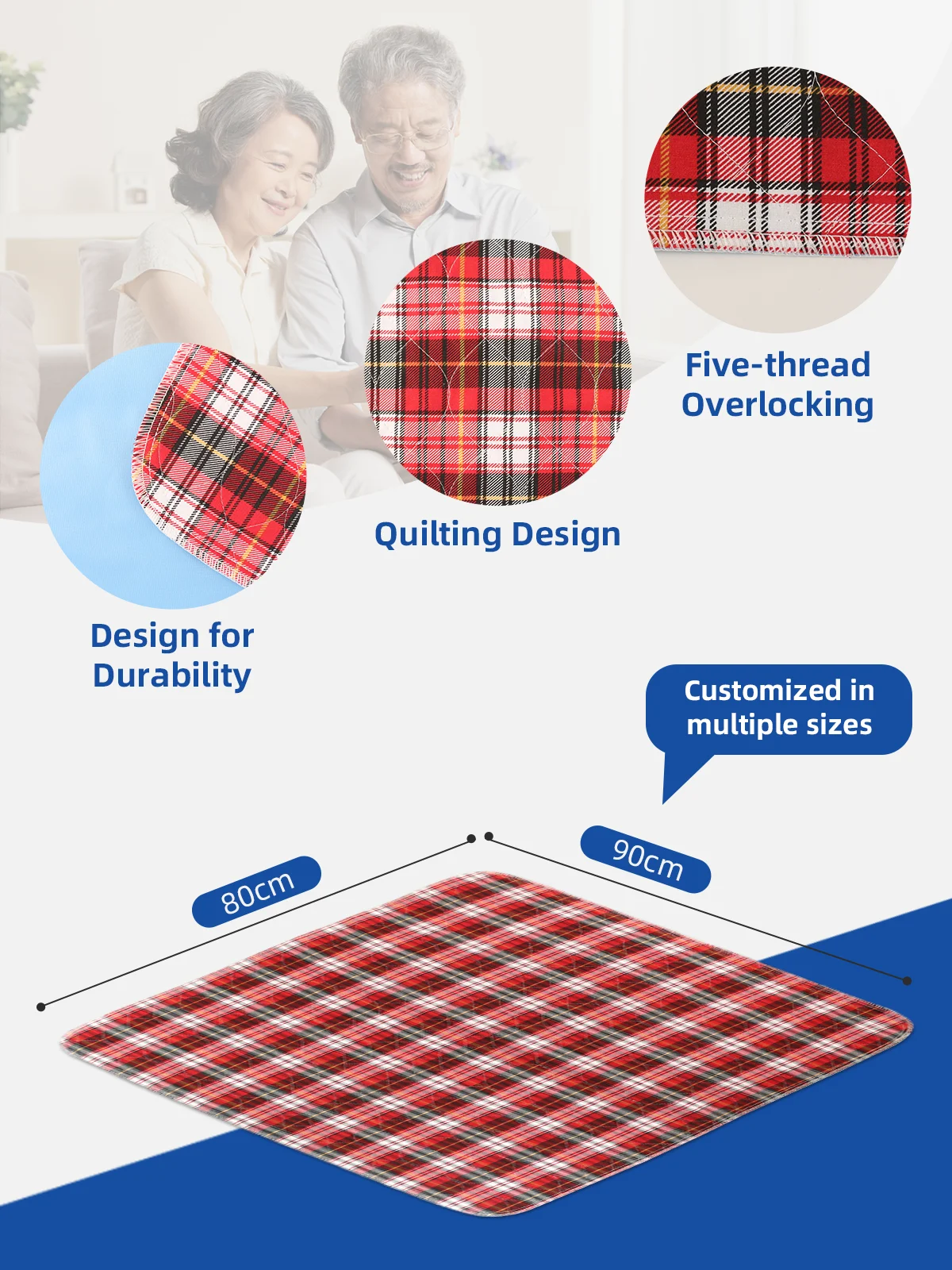 Wholesale Waterproof Quilted Air-permeable Underpads Machine Washable  - product detail 1