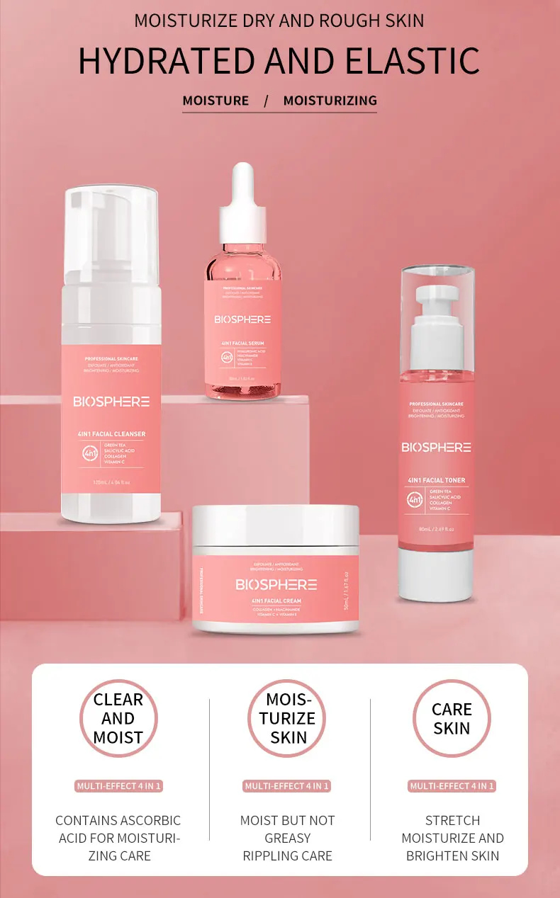 Biosphere 4 In 1 Brightening Skin Care Set Moisturizing Oil Control