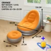 Orange large modular sofa + foot pump / 116*98*83cm