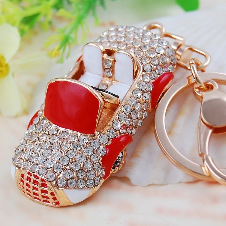 Convertible car keychain for women cute rhinestone bag pendant metal ...
