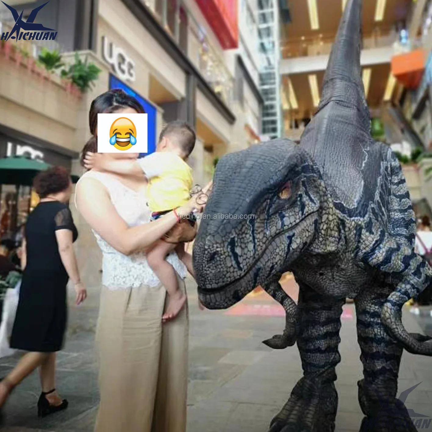 Zigong Life-size Dino Suit Velociraptor Adult Custom Animatronic Dinosaur Costume Raptor for Attraction in Shopping Malls