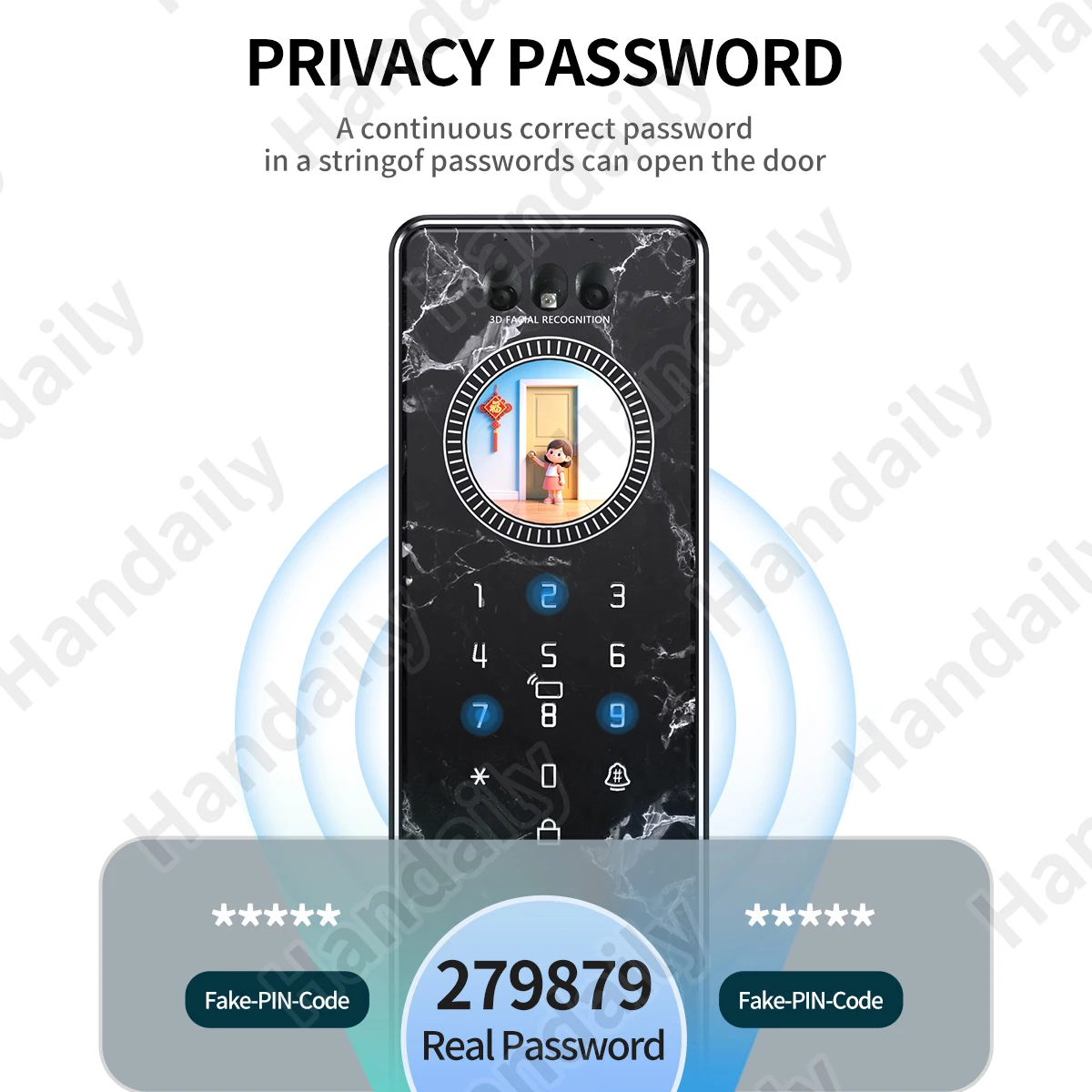 HanDaily Handvenen-KI-Smartlock Gesichtserkennung Fingerabdruck Video-Türsprechanlage Digitalschloss mit Kamera Smart Home Produkte A40