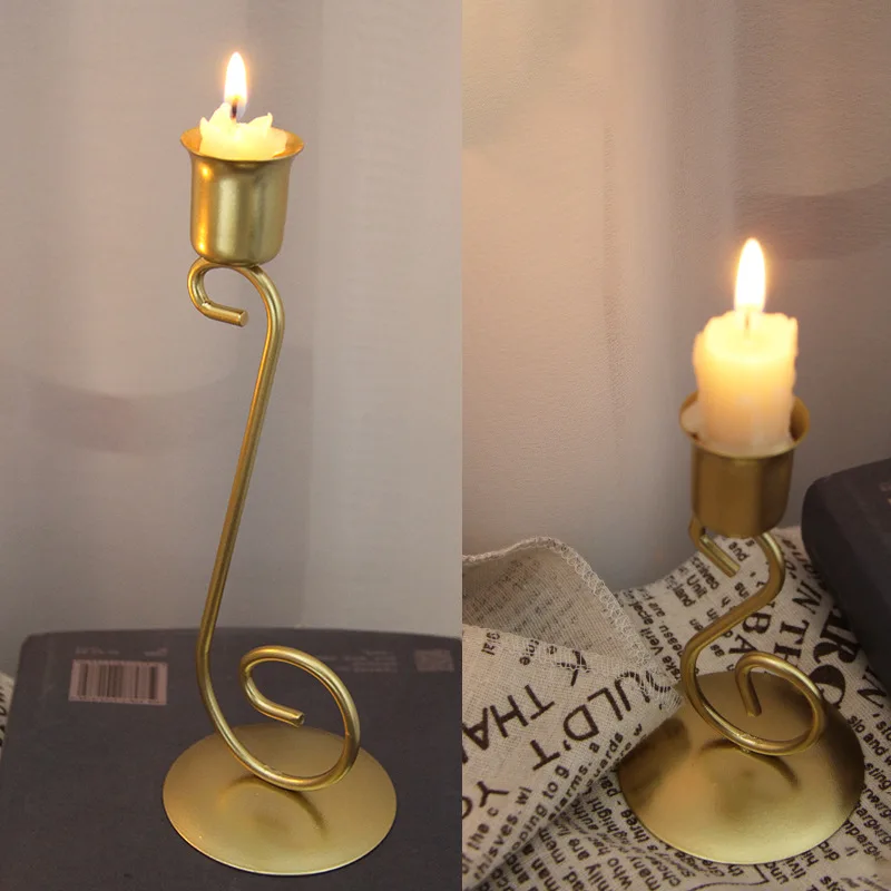 Gold Iron Candle Sticks