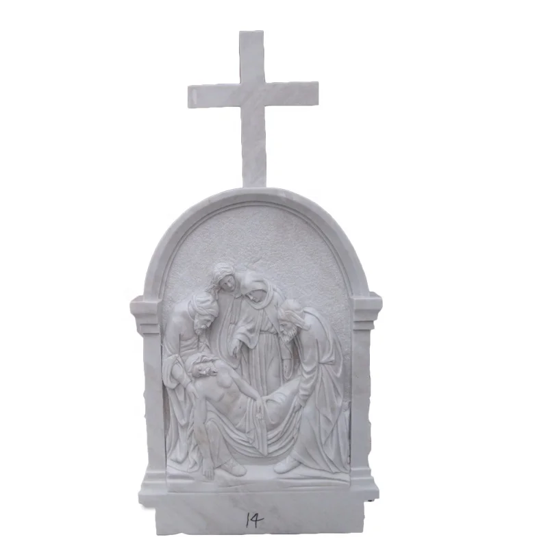 Custom Religious Church Hand Carved Marble Niche With Statue