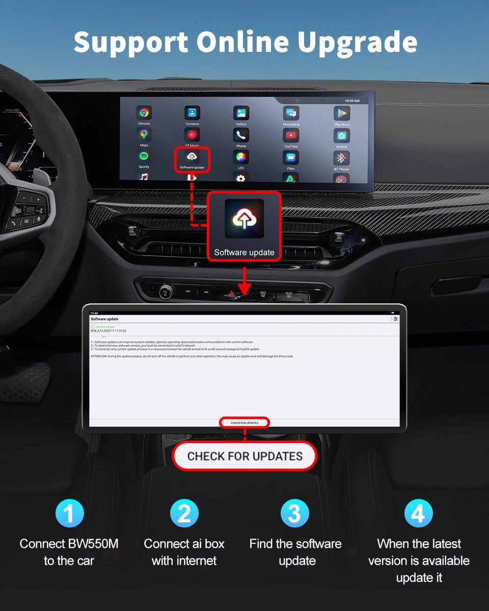IHeylinkit Wireless Carplay Adapter BW Android 13.0 Ai Box for