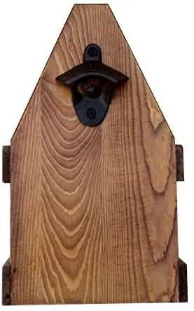 Деревянный пивной держатель-ручная работа деревянный держатель для бутылок с открывалкой вмещает 6 упаковок-изготовлен из сосны