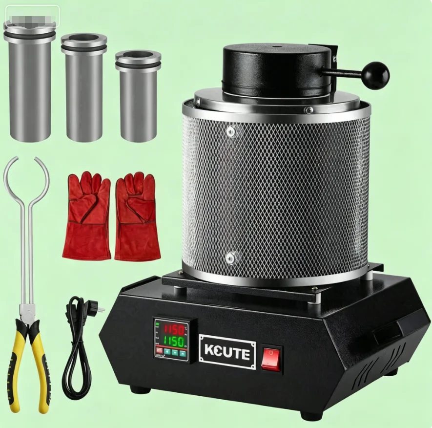 TEBAK Intelligent Digital Display Metal Melting Furnace - High-temperature Resistant Crucible Gold Melting Equipment
