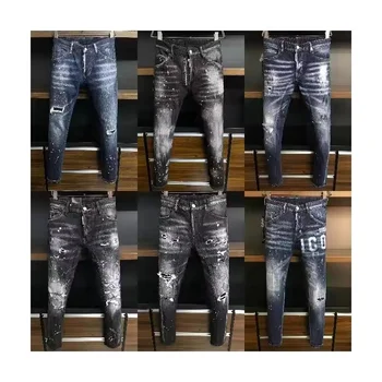Men's Slim Fit Stretch Jeans Ripped Skinny Jeans for Men Fashion Distressed Straight Comfort Flex Waist Pants