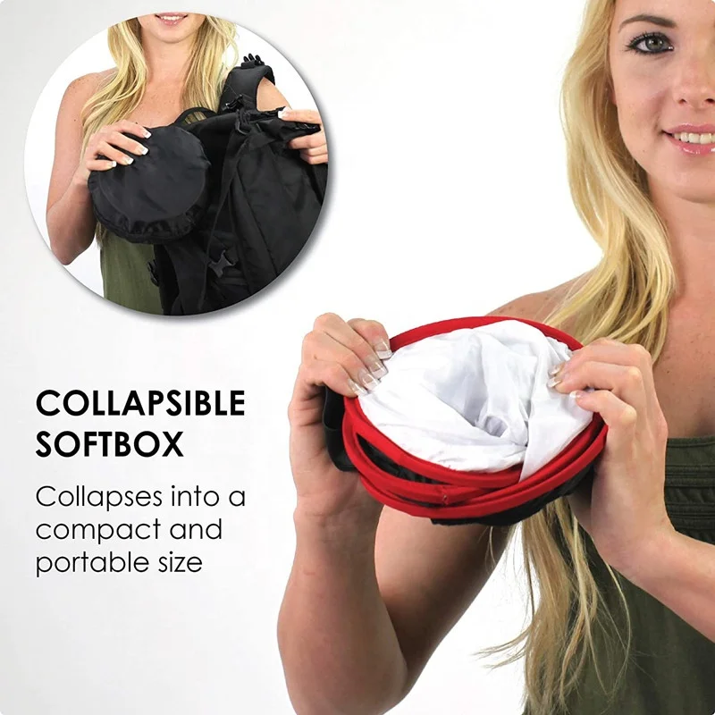 
Профессиональный Легко носить складная 41 см комбинированный D предохранитель большой софтбокс со светодиодной подсветкой диффузор для студийной фотографии 