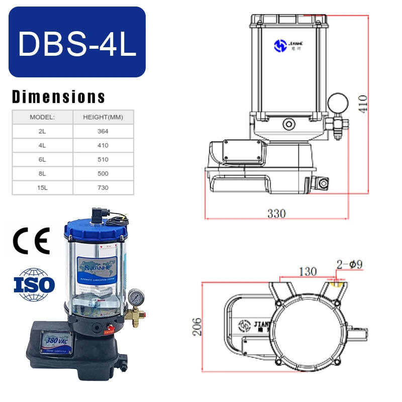 Jianhe Factory's Electric Automatic Grease Pump Piston Pump Centralized Lubrication System Comprehensive Products Services