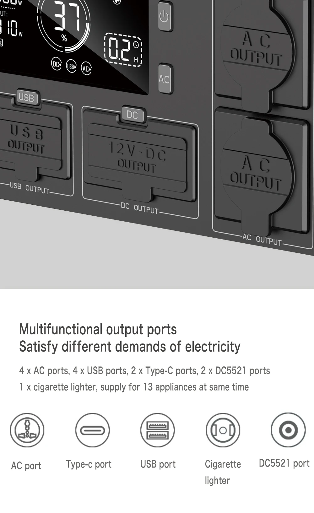 Wholesale 3000W Portable Power Station with 3 DC Output Solar AC System for Electricity Generation MPPT Solar Energy Controller manufacture