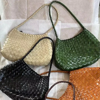 Dragon Woven Bag Genuine Leather French Vegetable Basket Women's Genuine Leather Handmade Single Shoulder Handbag