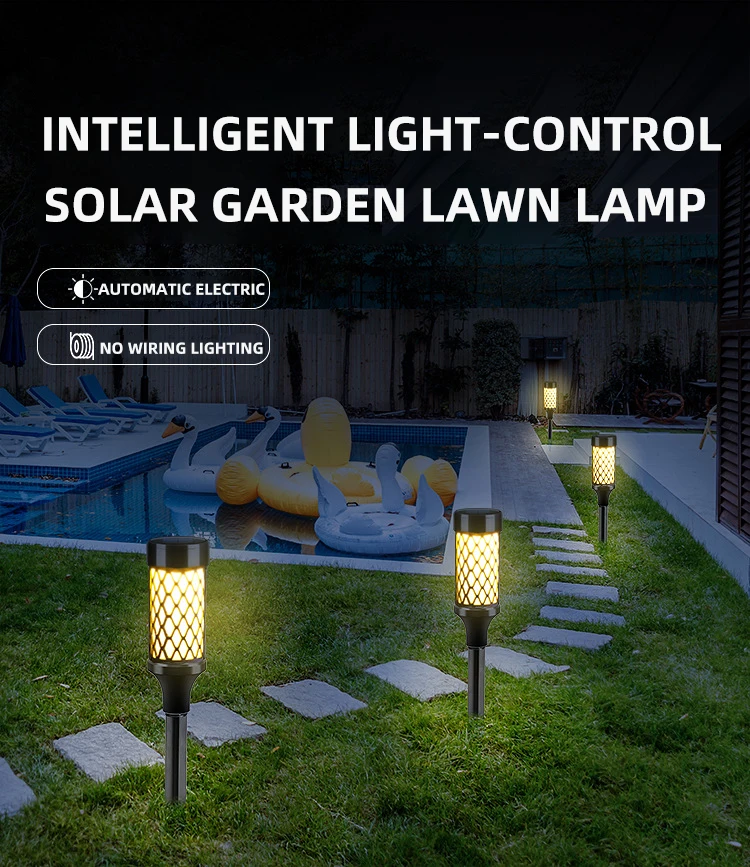 2022 New Design Solar led Garden Light colorful Outdoor Waterproof Decoration landscape pathway yard light lawn lamp factory