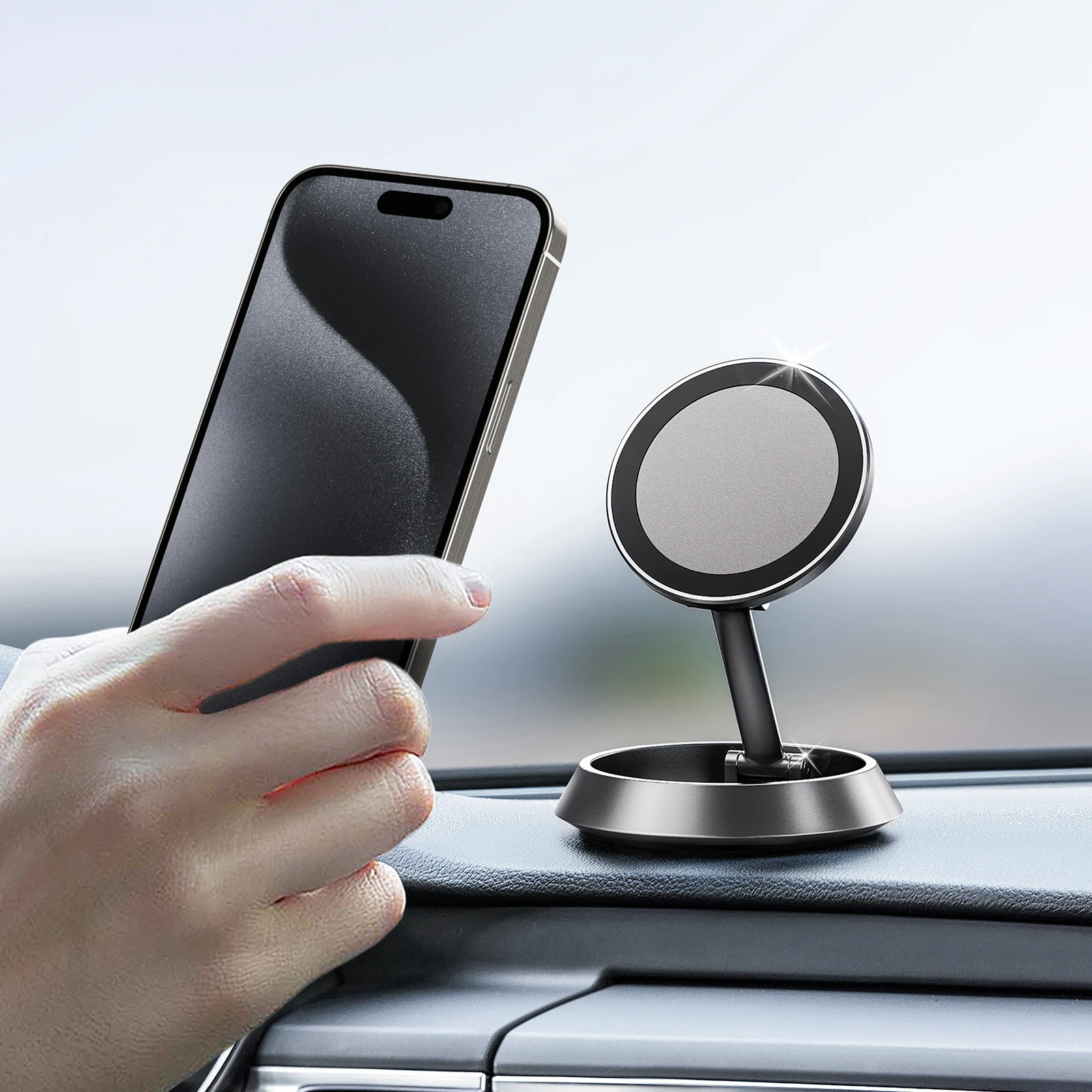 Magnetic Car Phone Holder Foldable Dashboard Phone Car Mounts ...