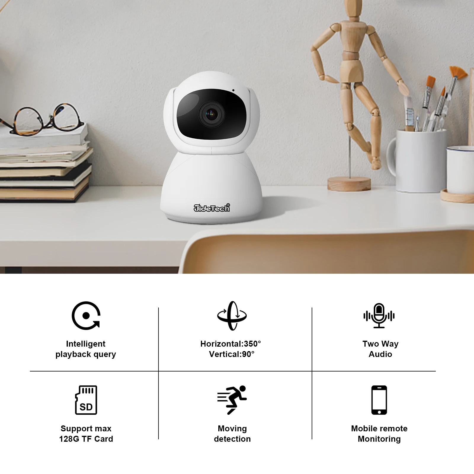 JideTech Wifi 3MP Wireless Bluetooth Ip Camera Mini Camera Outdoor Security Wireless With Night Vision Cctv Security Camera
