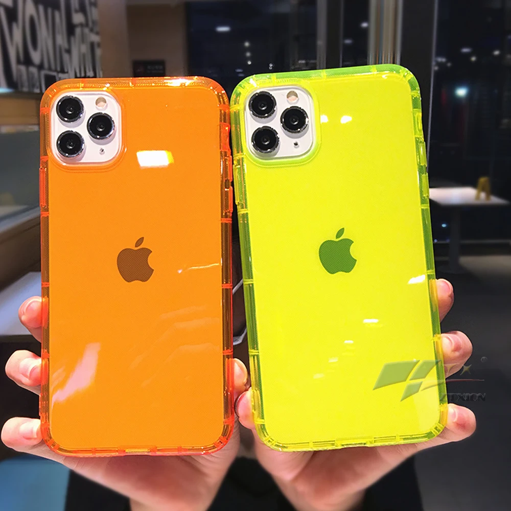 Cheapest Fluorescent Neon TPU Phone Case Cover New Shockproof for iPhone 13 X XR 11 Pro Max 12 Cases Colorful