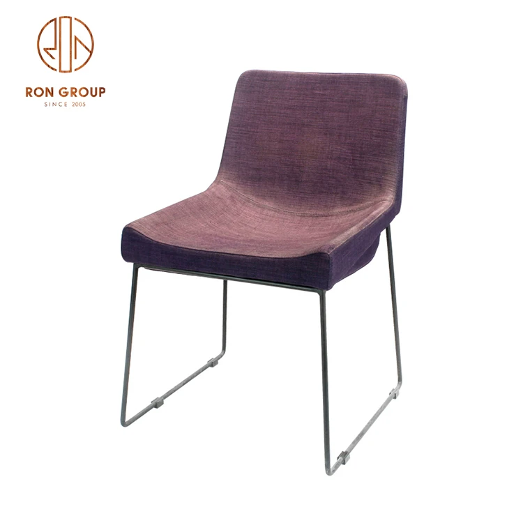 Wholesale Modern Durable High Quality Nice Popular Restaurant Furniture Metal Frame With Setting Cotton Soft Cover Dining Chairs