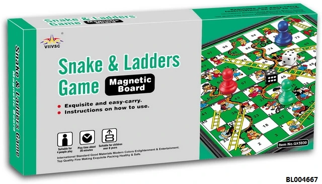 Jogo de tabuleiro Magnetic Snakes and Ladders - 9,6 polegadas